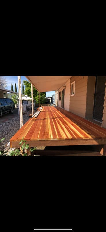 Redwood Deck with Stairs and Awning image
