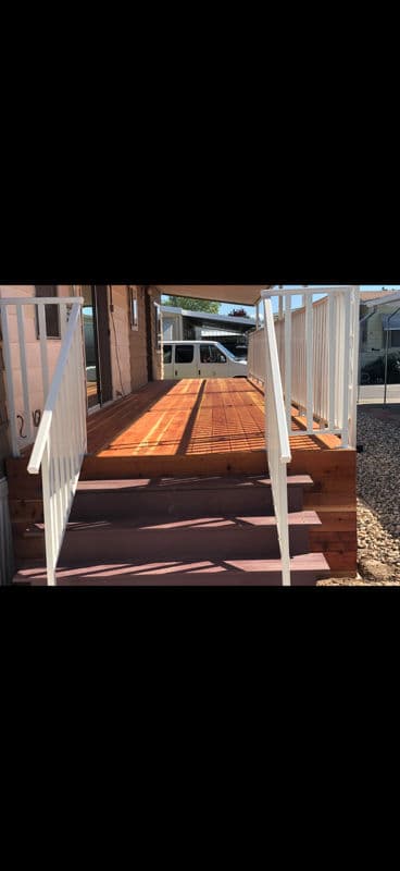 Gallery photos for Redwood Deck with Stairs and Awning: Image #1